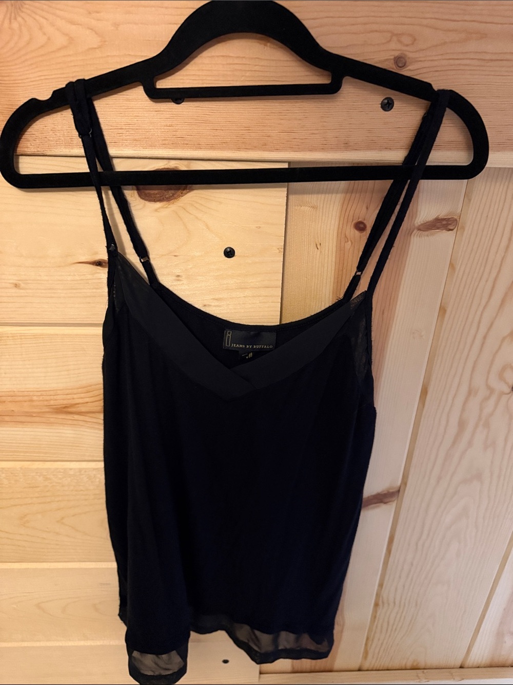 I Jeans by Buffalo Black Lace-Trim Spaghetti Strap Cami